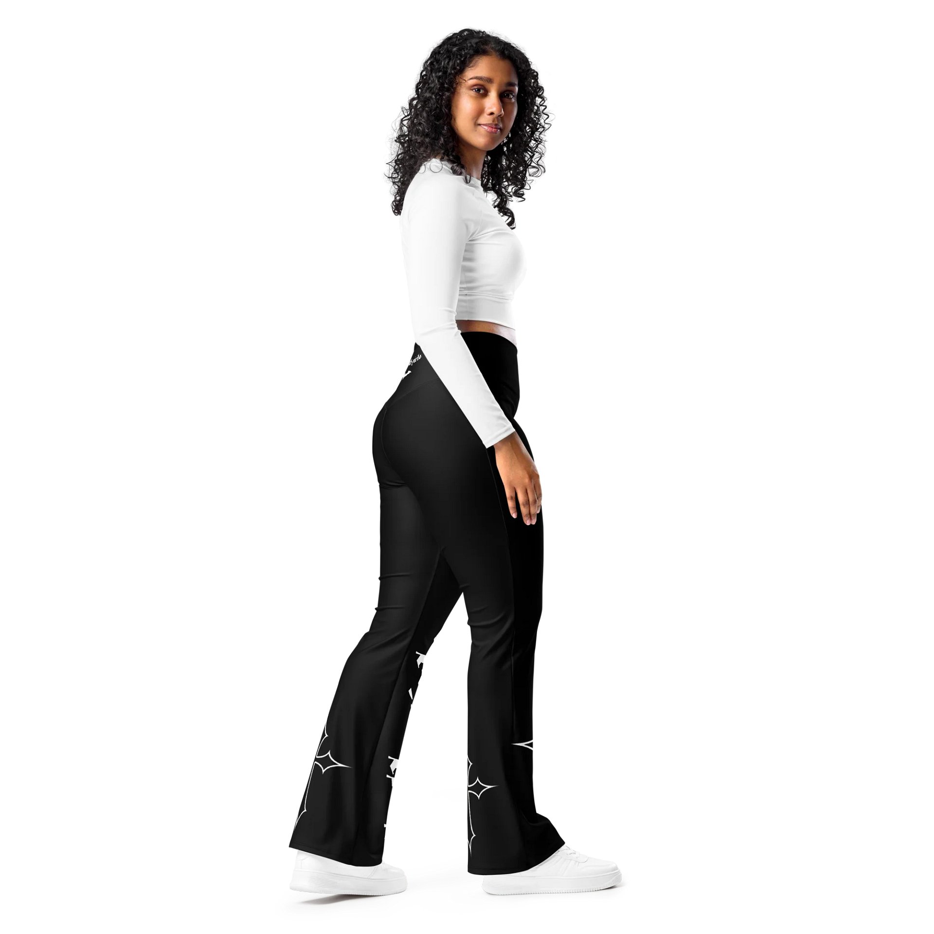 Goth Girl Flare Leggings (Recycled Polyester) product image (3)