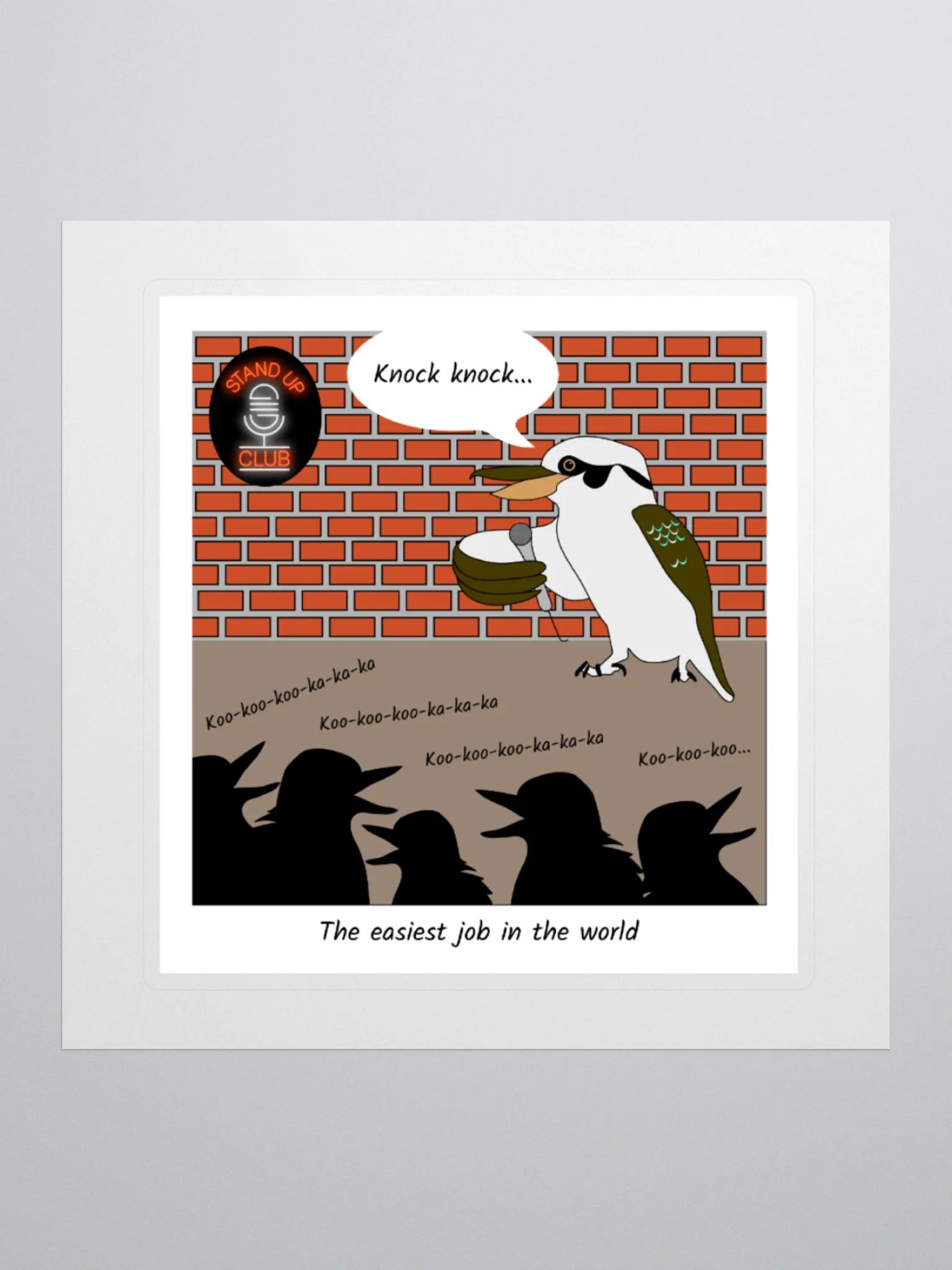 Kookaburra Cartoon Kiss Cut Sticker product image (2)