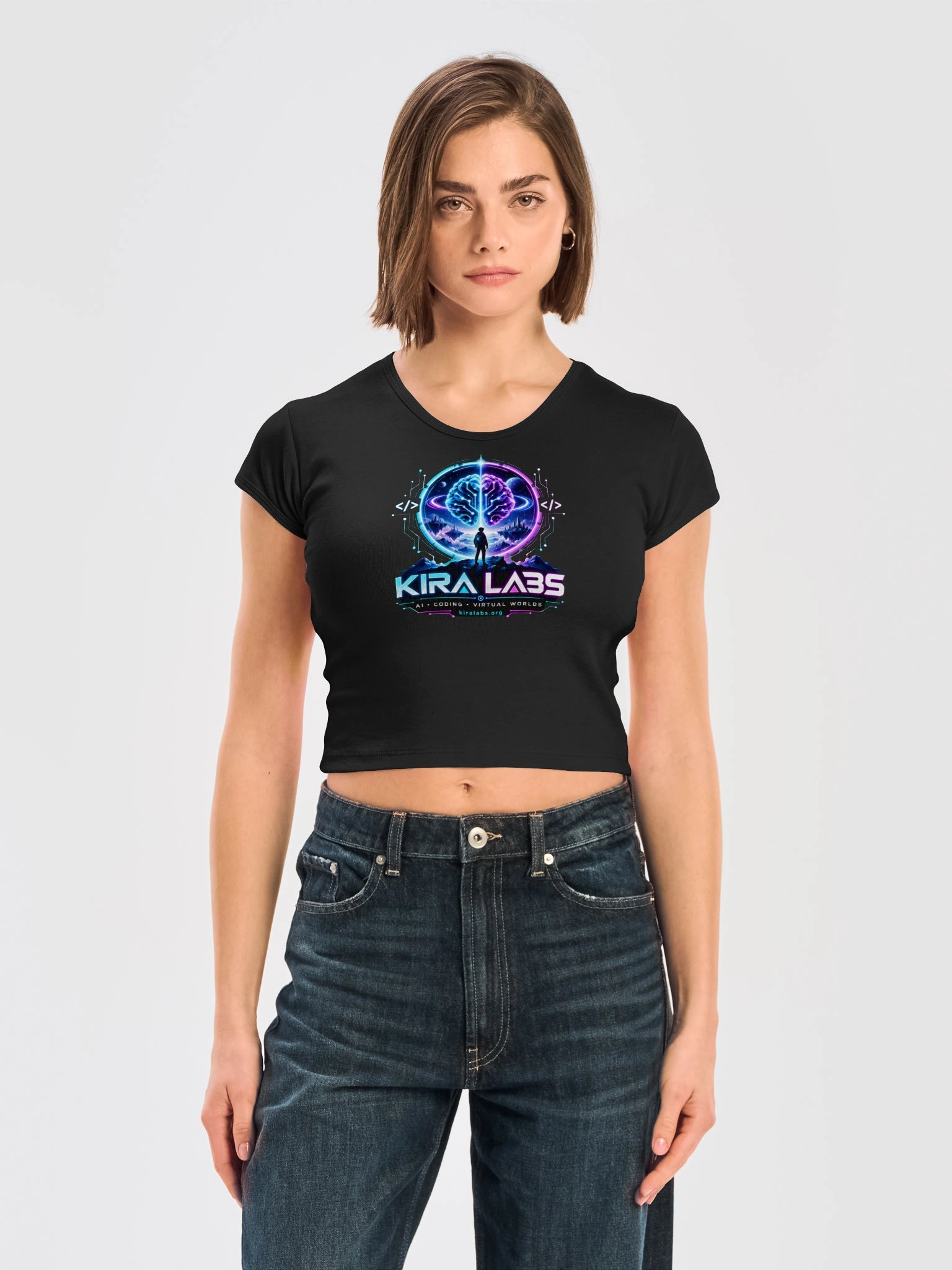 Kira Labs AI Coding Virtual Worlds Crop Tee product image (3)