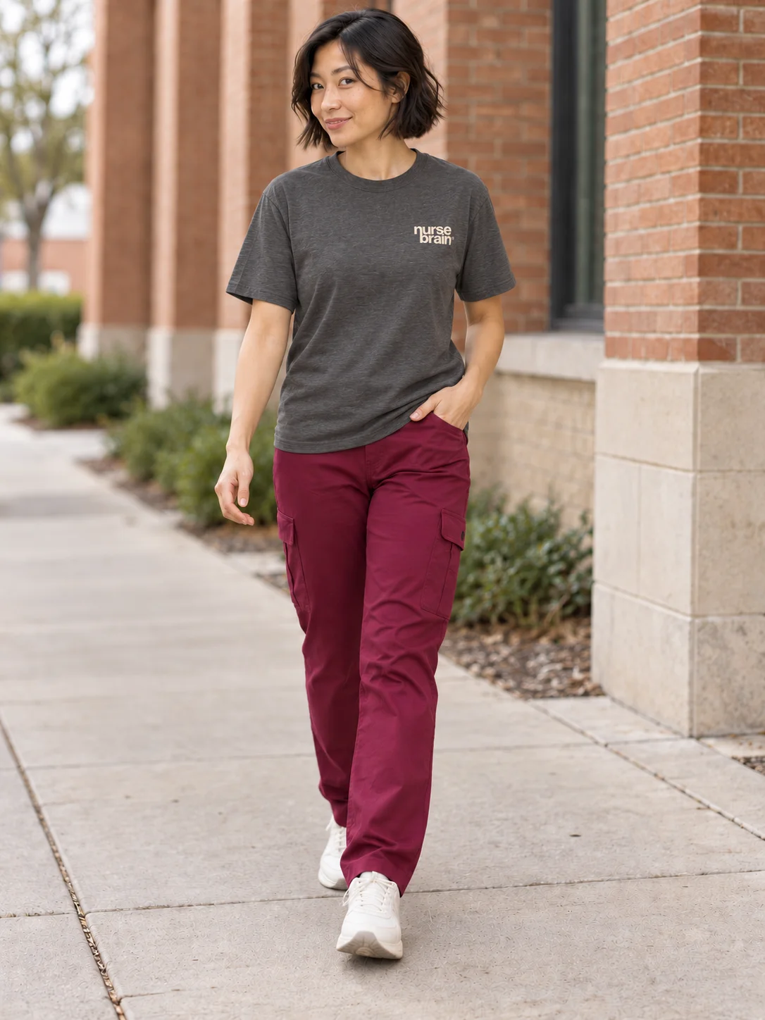 NurseBrain® Stacked Tee, Dark Grey Heather product image (4)