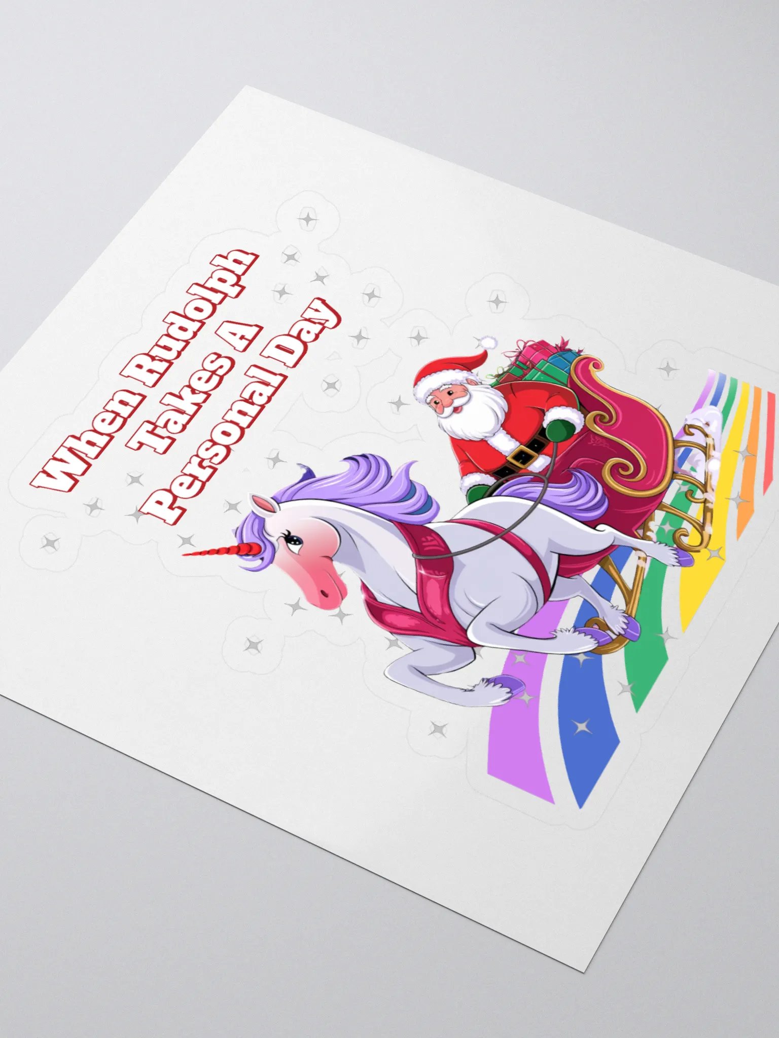 When Rudolph Takes A Personal Day - Santa's Unicorn Sticker product image (3)