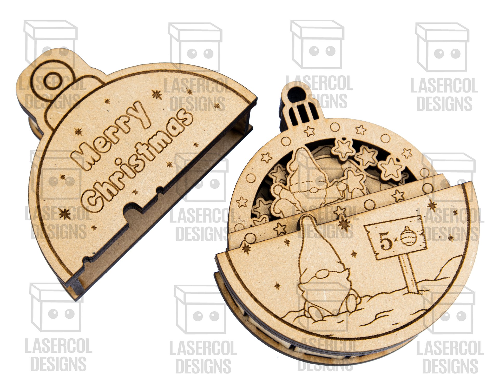 Small Ornaments Box (Gnomes version) - Laser Cut Files product image (5)