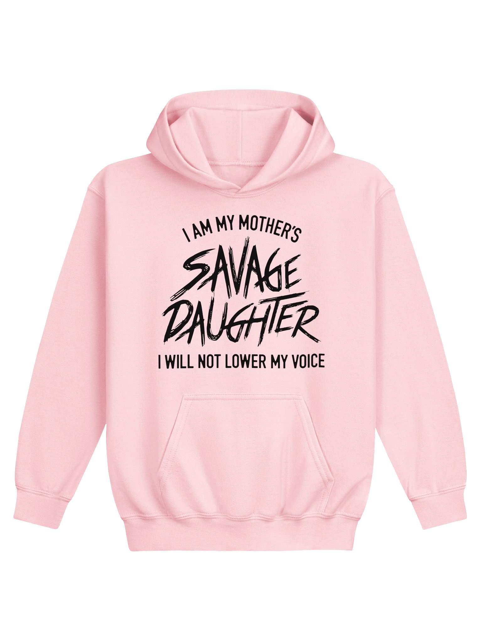 Kids Savage Daughter Heavyweight Hoodie (black print) product image (1)