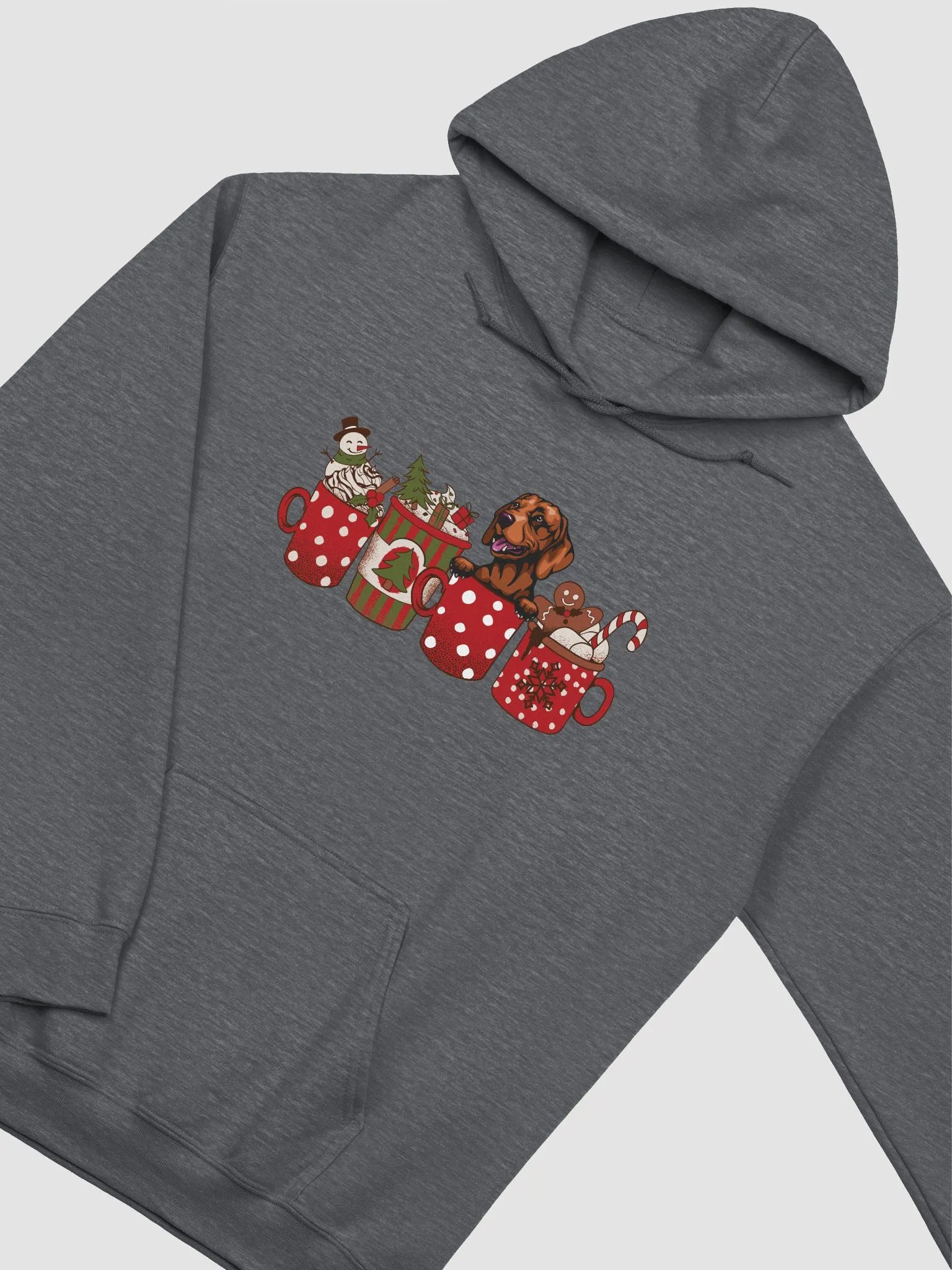 Cute Vizsla in a Christmas Cup Hooded Sweatshirt | Funny Christmas Pup in a Cup product image (5)