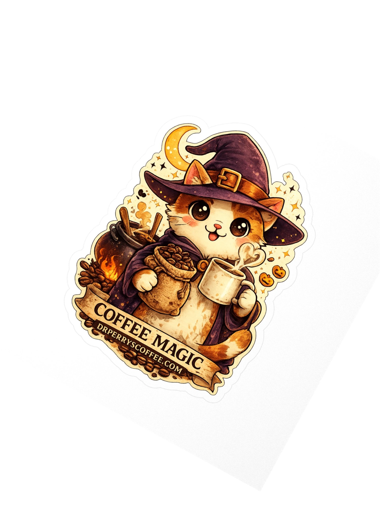 Coffee Magic Wizard Cat Stickers product image (2)