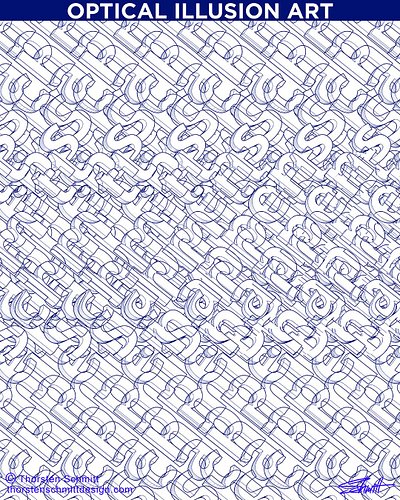 Optical Illusion Art. Can you read it ? What's happening?