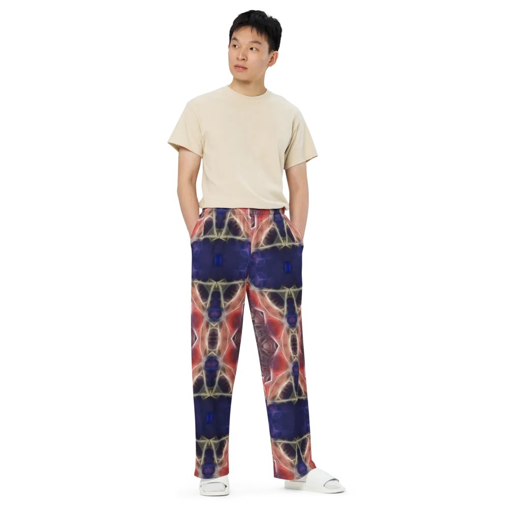 Peachy and Yellow Kaleidoscope Wideleg Pants product image (6)