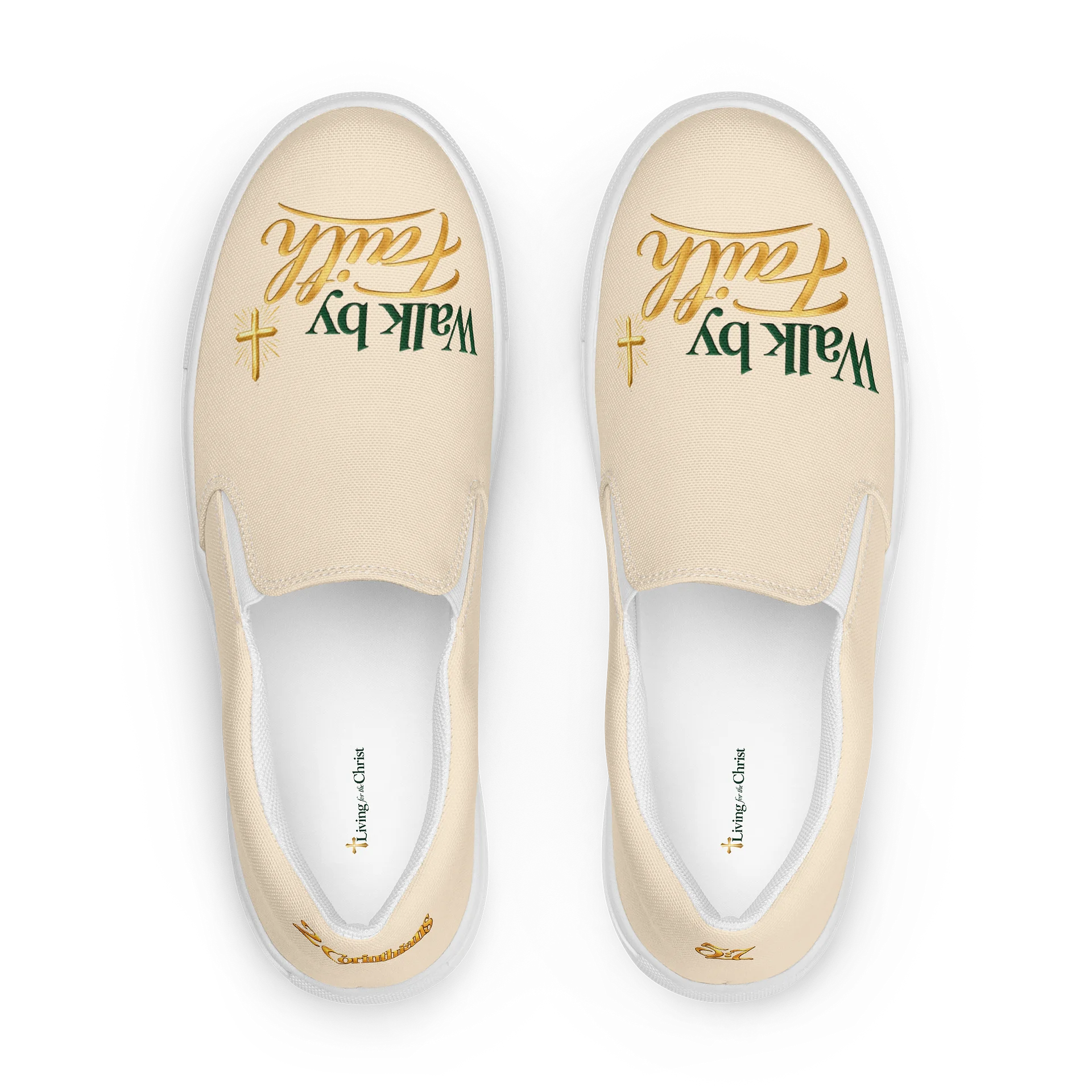Men’s 2 Corinthians 5:7 Walk by Faith Slip-On Canvas Shoes product image (1)