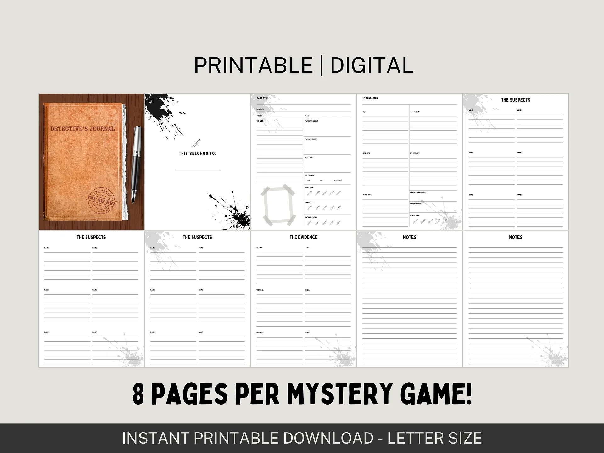 Digital Mystery Party Detective Logbook product image (2)
