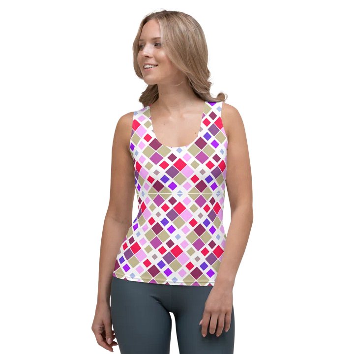 Colorful Square Pattern Design Tank Top - Ver 4 product image (1)