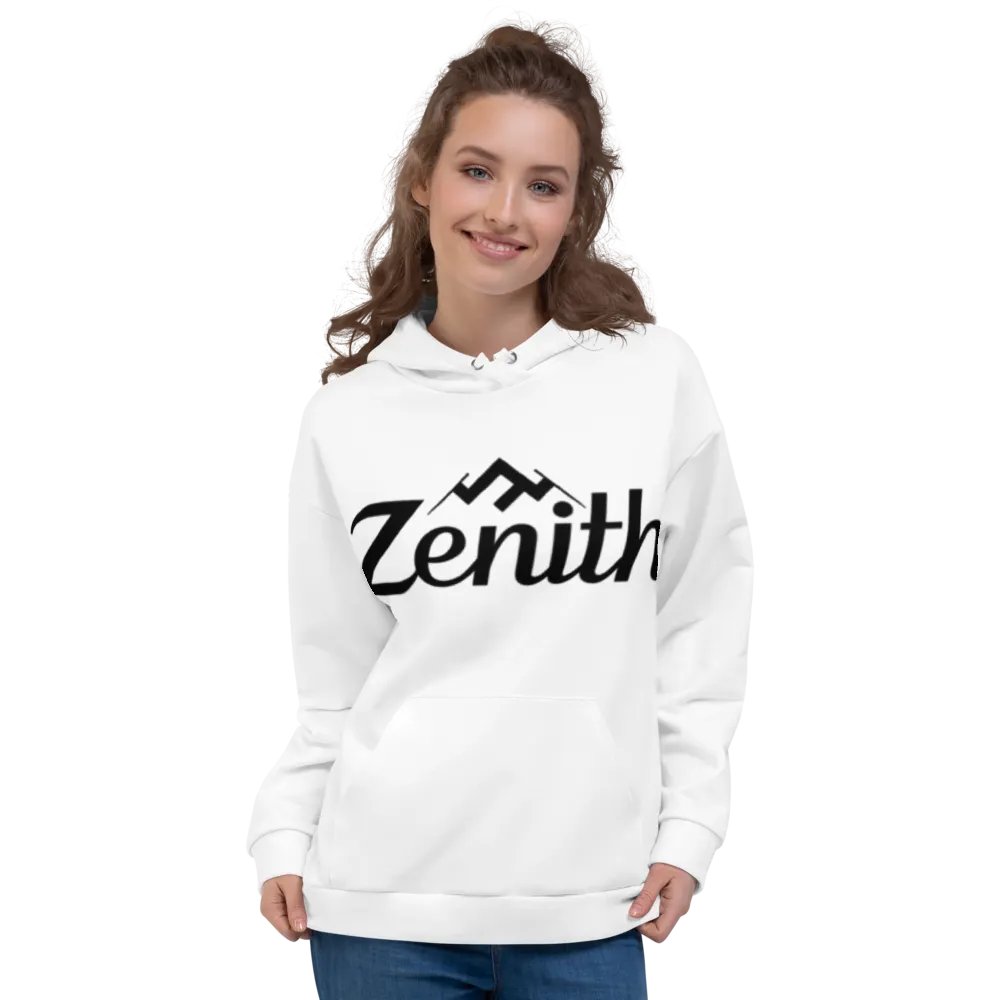 Zenith Recycled Unisex Hoodie with Mountain Peak Design - White product image (5)