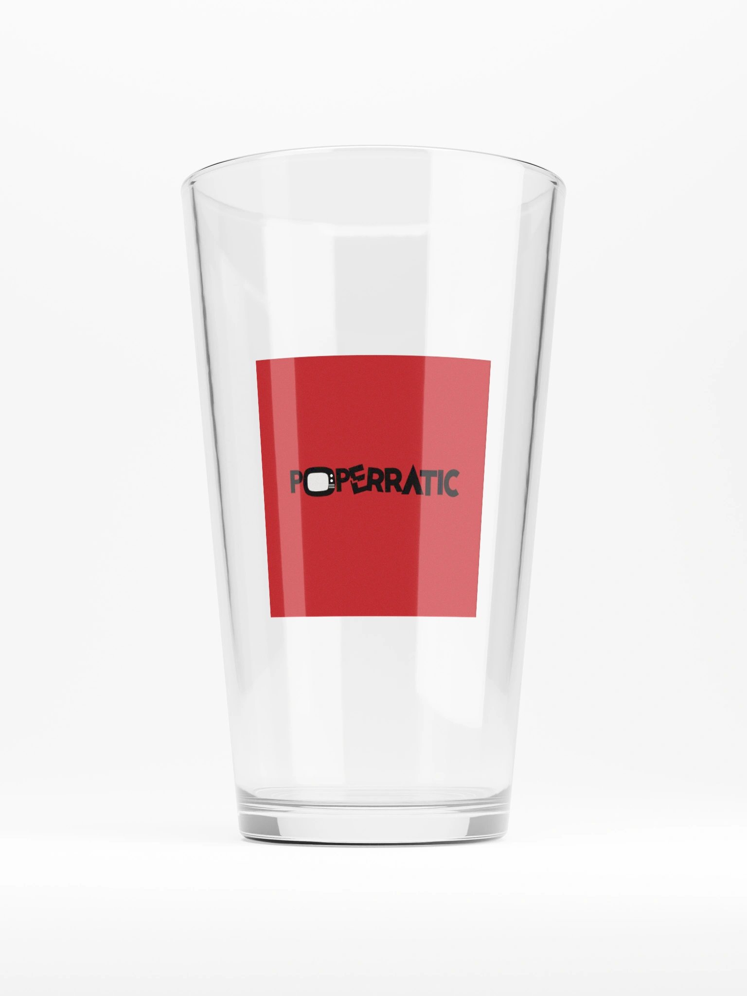 Poperratic Red Logo Pint Glass product image (1)
