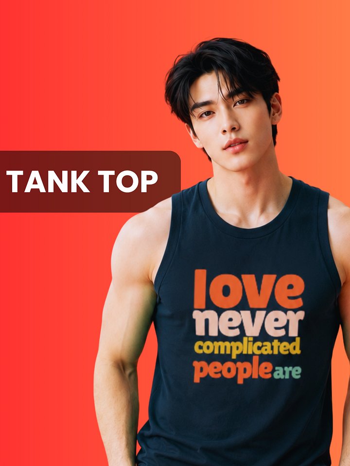 Love Never Complicated Tank Top | Boys Love Aesthetic Merch | LGBTQ+ Pride Apparel | Indie Fandom Graphic Tee | BL Drama Fan Gift product image (1)