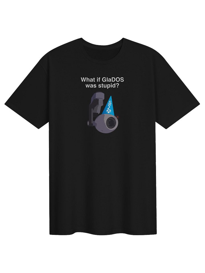 Men's "GlaDOS" Black T-Shirt product image (1)