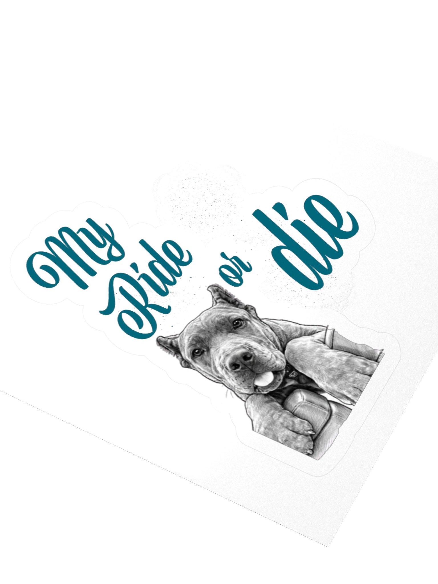 Ride or Die Sketch Dog Kiss-Cut Sticker product image (8)