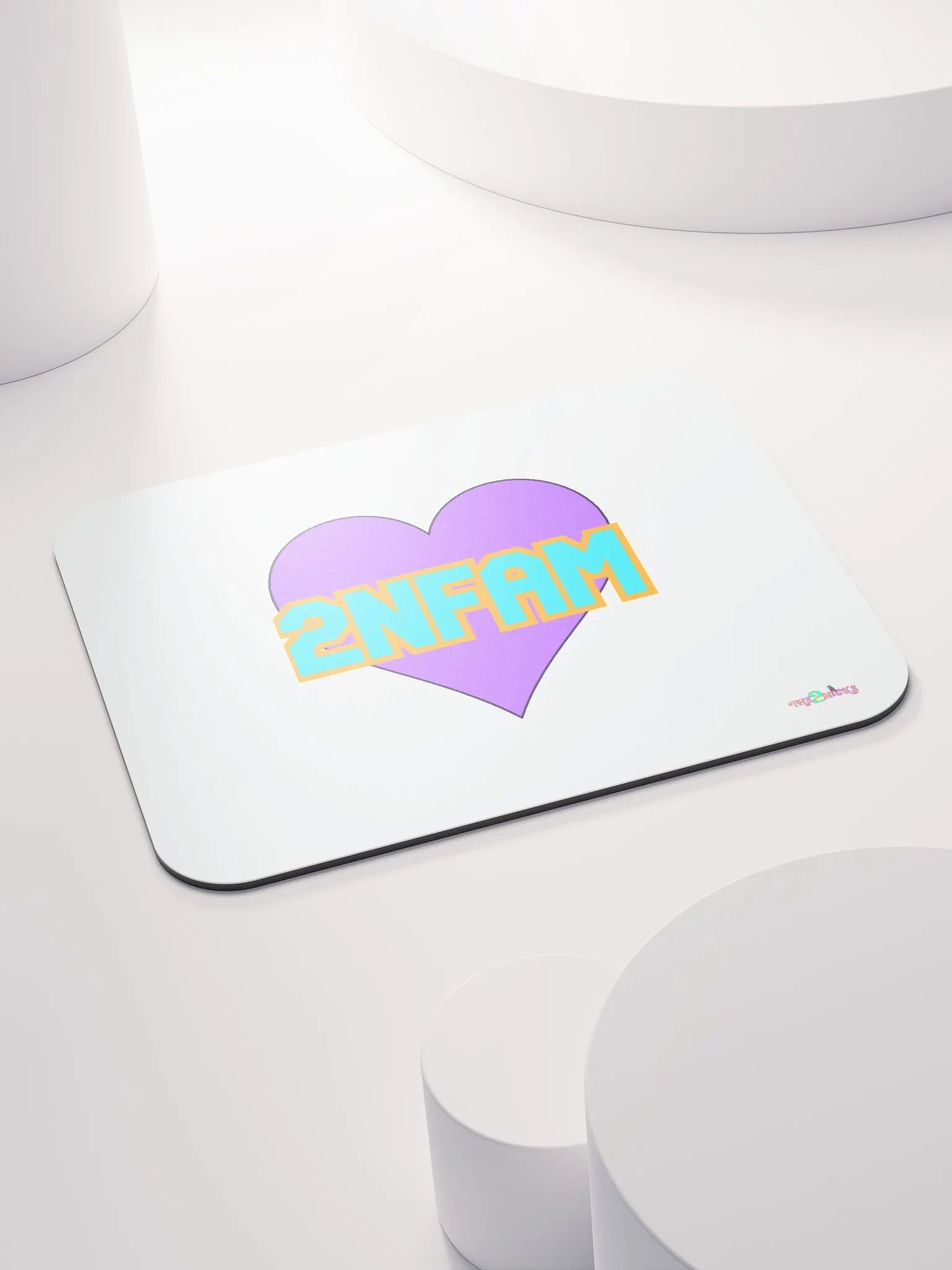 2NFAM Heart Classic Mouse Pad (White) product image (4)