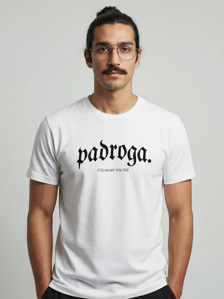 padroga. essentials black tshirt arc logo product image (5)