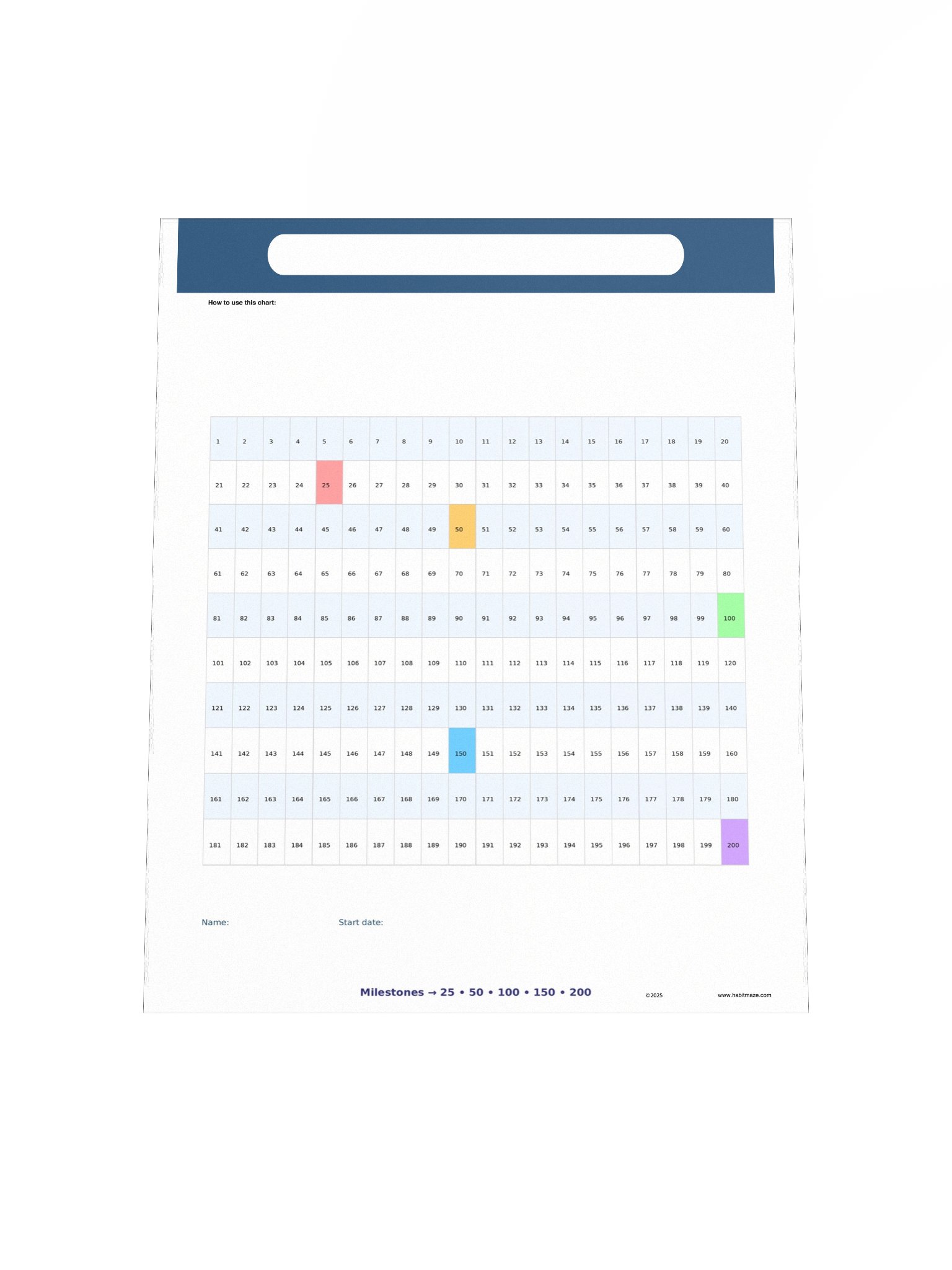 200 Count Mark Off Chart product image (5)
