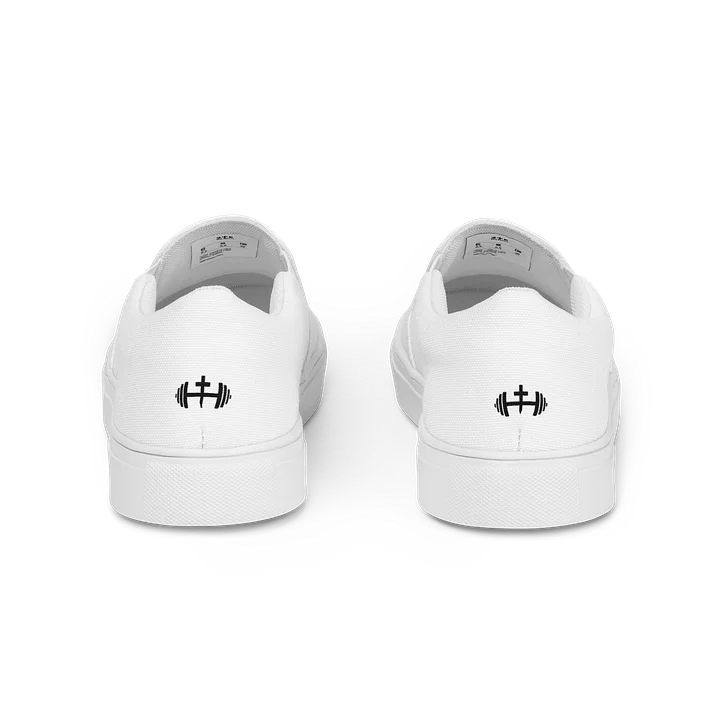 Mens His House Canvas Slip Ons - White product image (2)