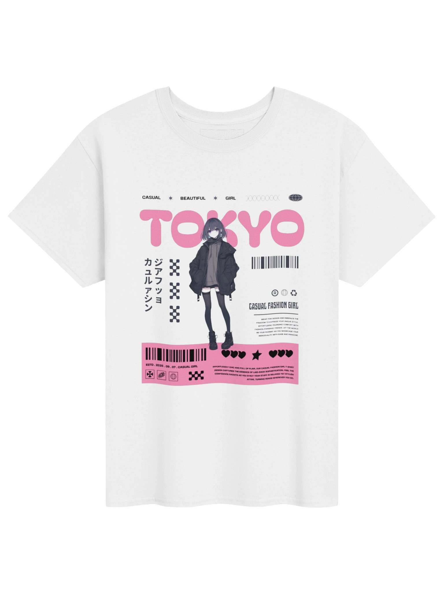 Tokyo Casual Style Girl Graphic Tee product image (1)