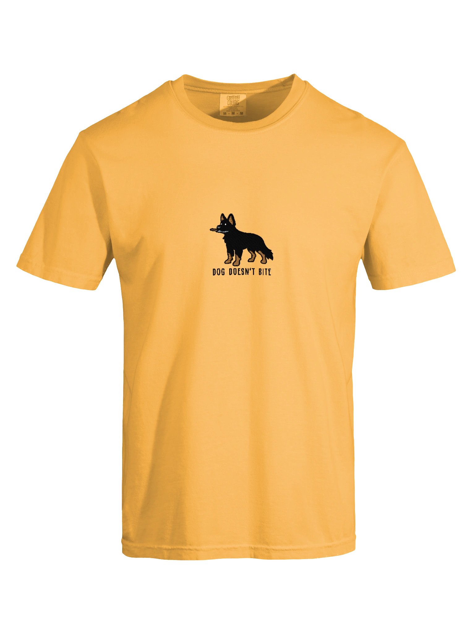 Dog Doesn't Bite Funny Chibi-Style Embroidered T-Shirt for German Shepherd(Bicolor) Owners product image (81)