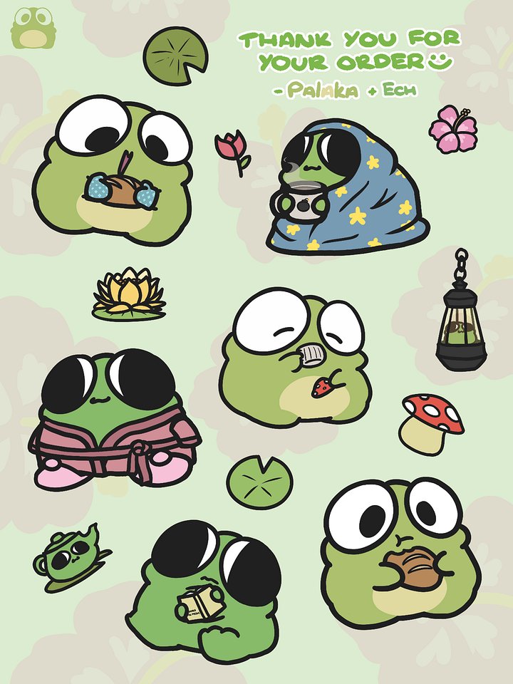 Lil Cozy Frogs Sticker Sheet product image (1)