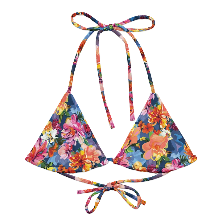 Recycled Triangle Bikini Top "Bold Abstract Florals" product image (2)