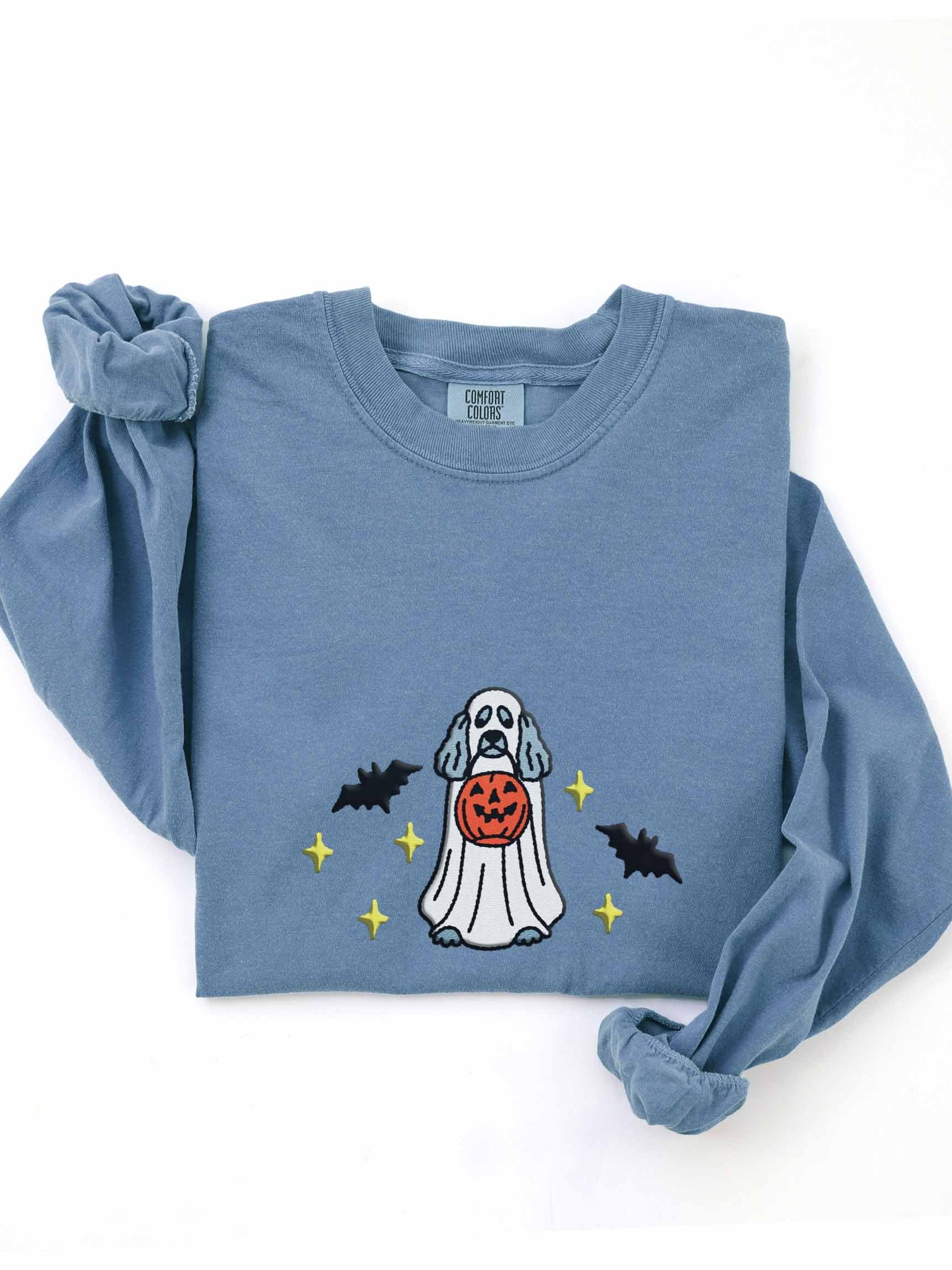 Halloween Standard Poodle(Grey) Embroidered Long-Sleeve T-Shirt product image (1)