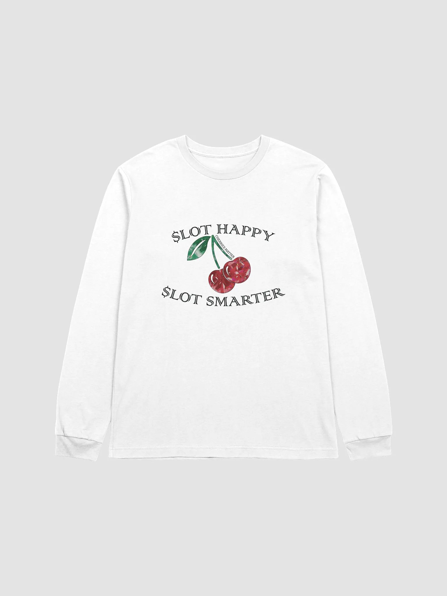 Slot Happy, Slot Smarter Cherries Matter Slots Long Sleeve Bella+Canvas Tee product image (2)