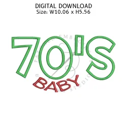 70s Baby Applique Embroidery Design product image (1)