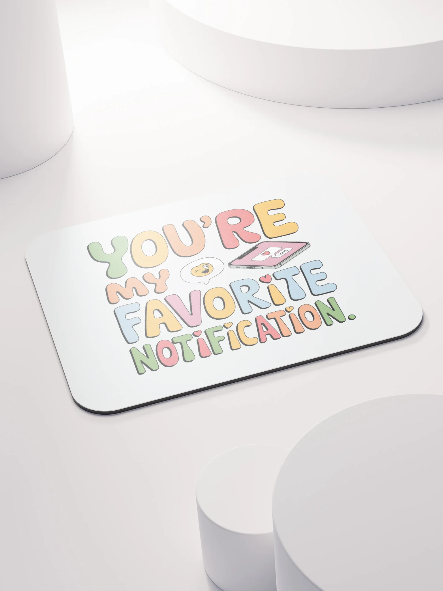 You're My Favorite Notification Mouse Pad | Funny Tech Love Gift | Cute Phone Pun Desk Accessory product image (4)
