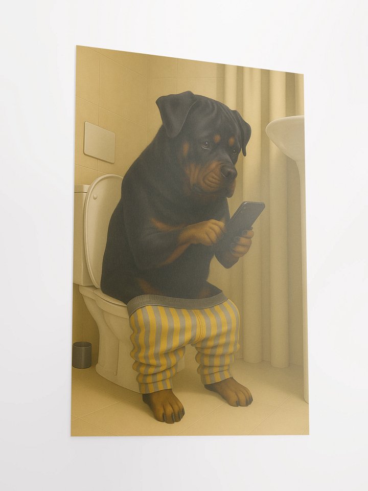 Rottweiler in Toilet Poster product image (6)