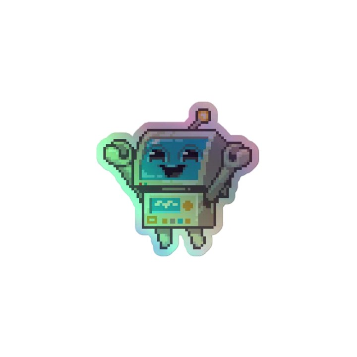 Happy Robot Holographic Sticker product image (1)