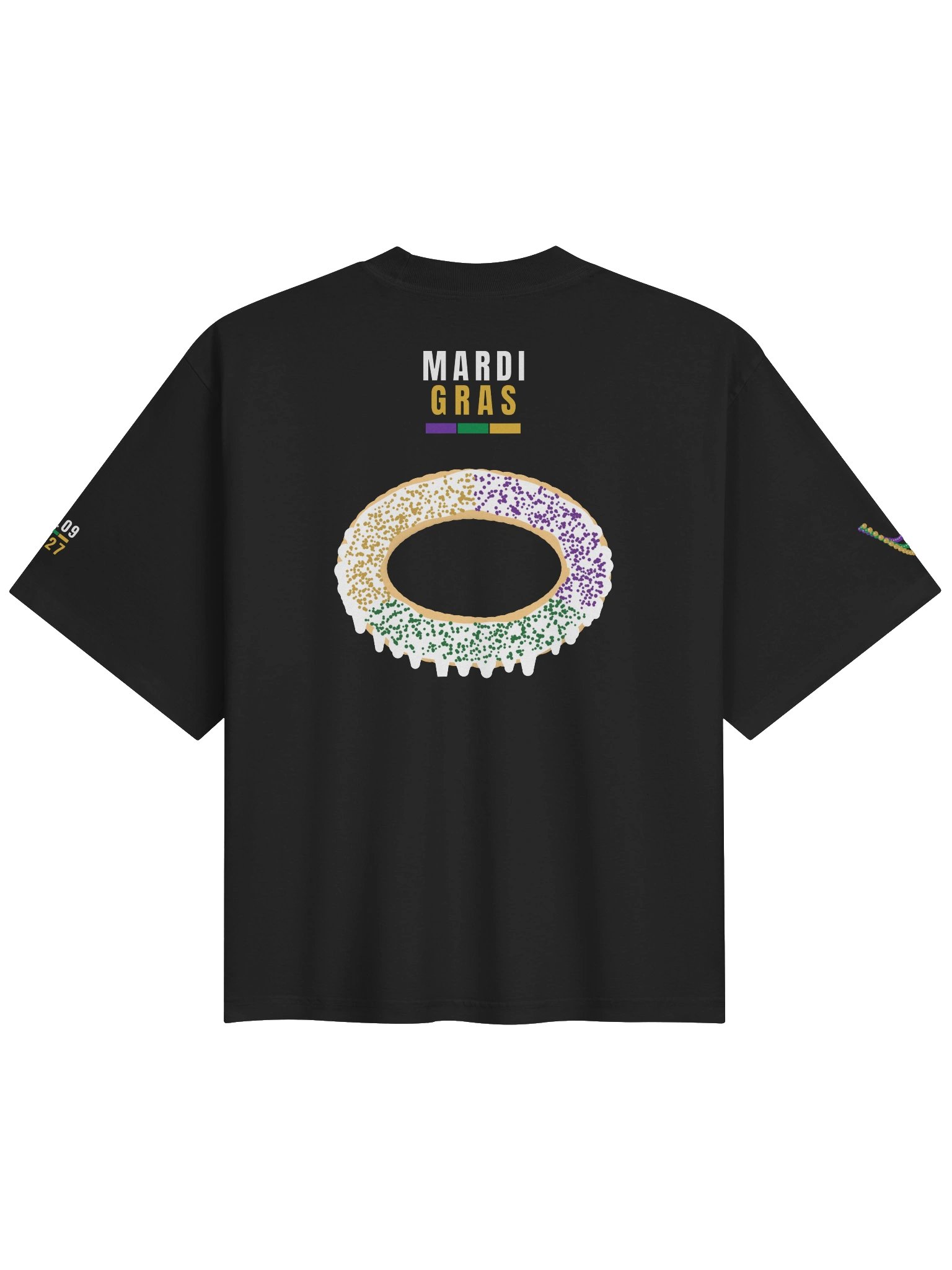 MARDI GRAS MMXXVII — King Cake Season · Tee · Black product image (2)