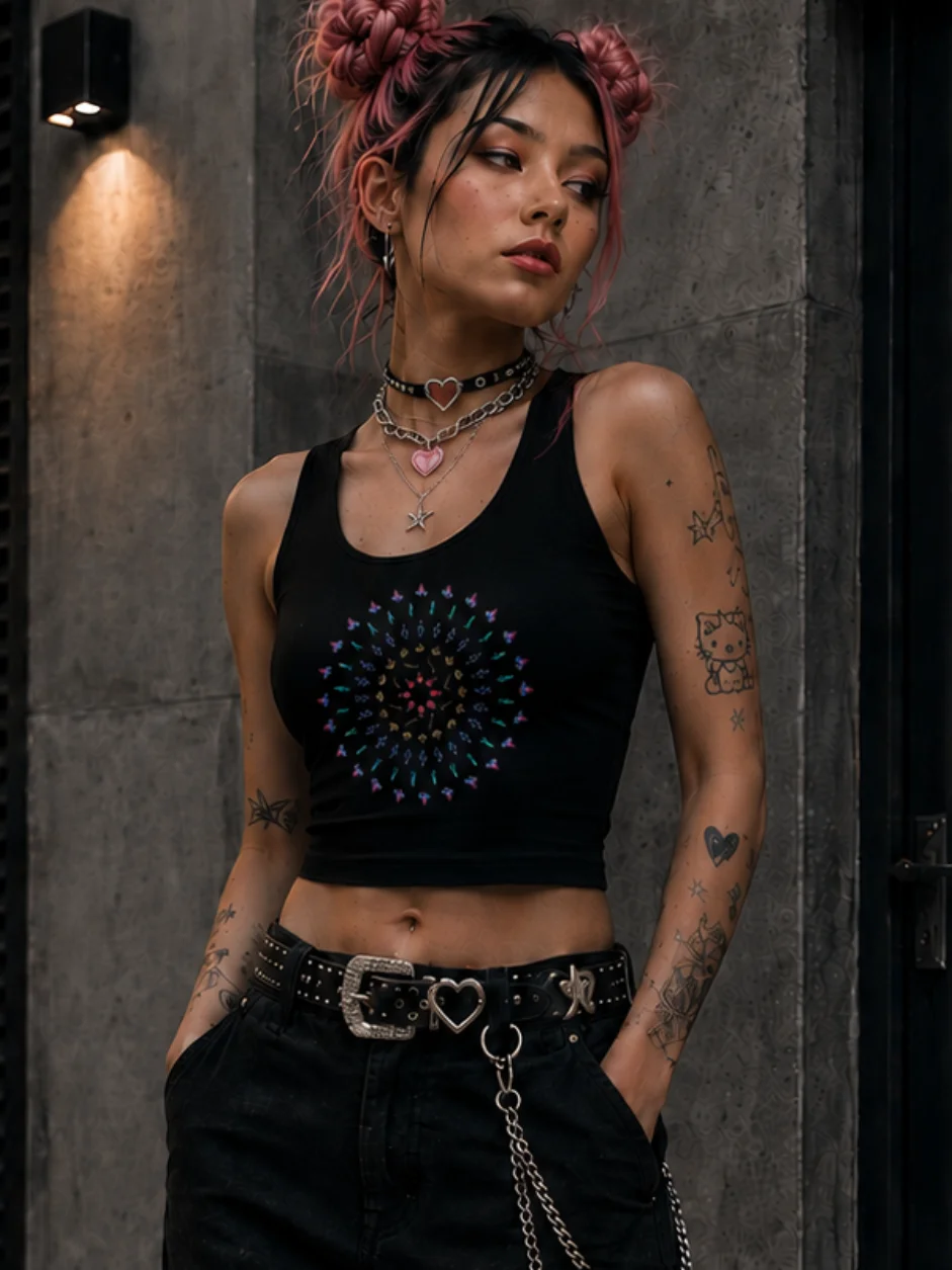 In Magic We Trust All-Over Crop Top product image (2)
