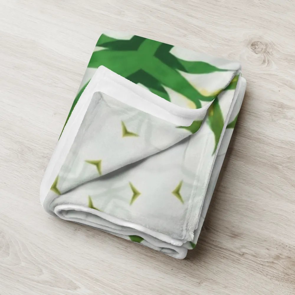 White & Green Floral Throw Blanket product image (8)