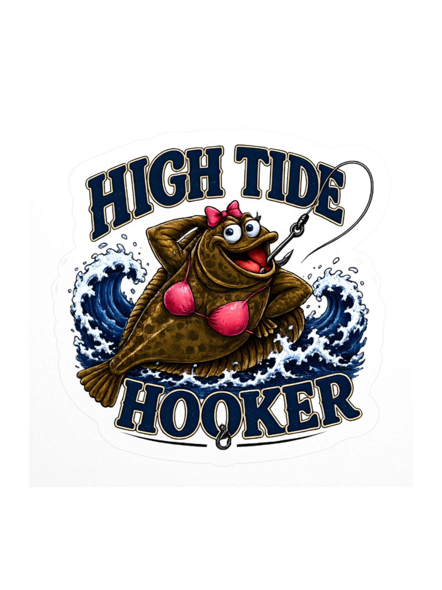 High Tide Hooker Fish Sticker product image (2)