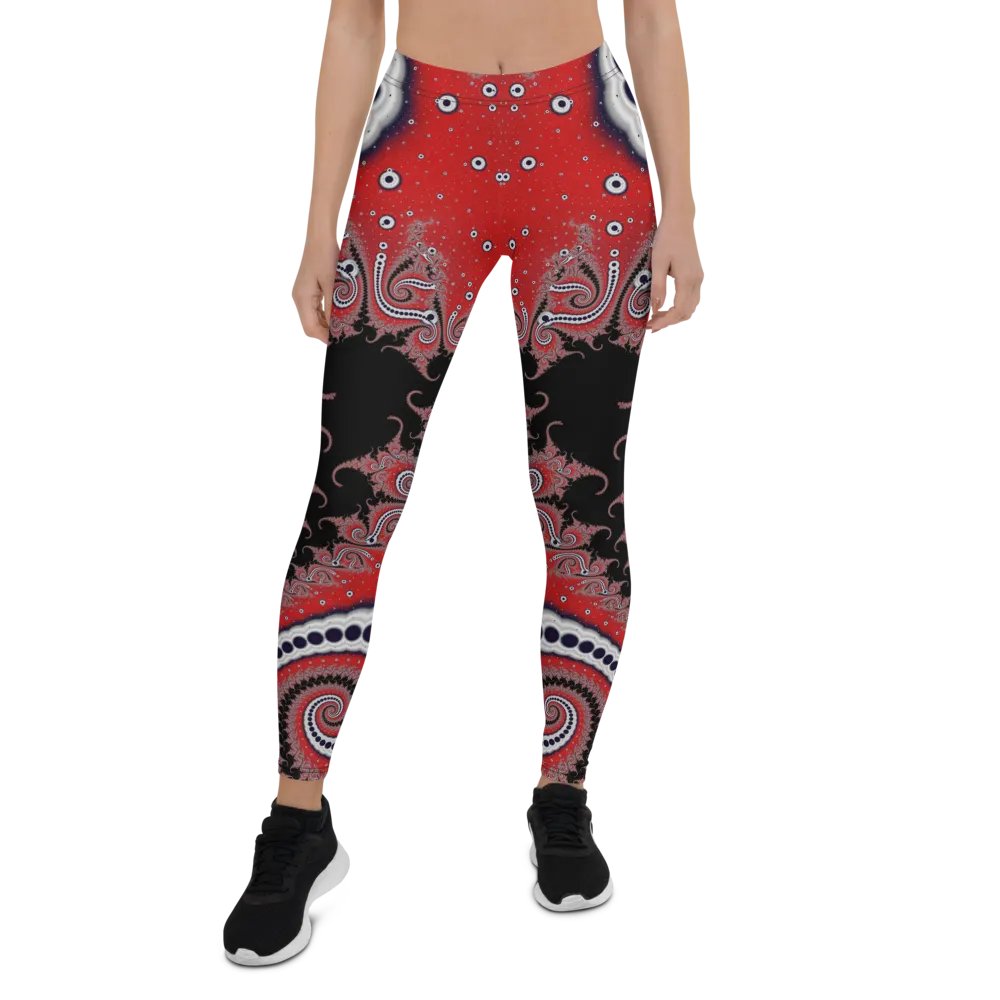 Fractal Leggings - Red Velvet Goth product image (1)
