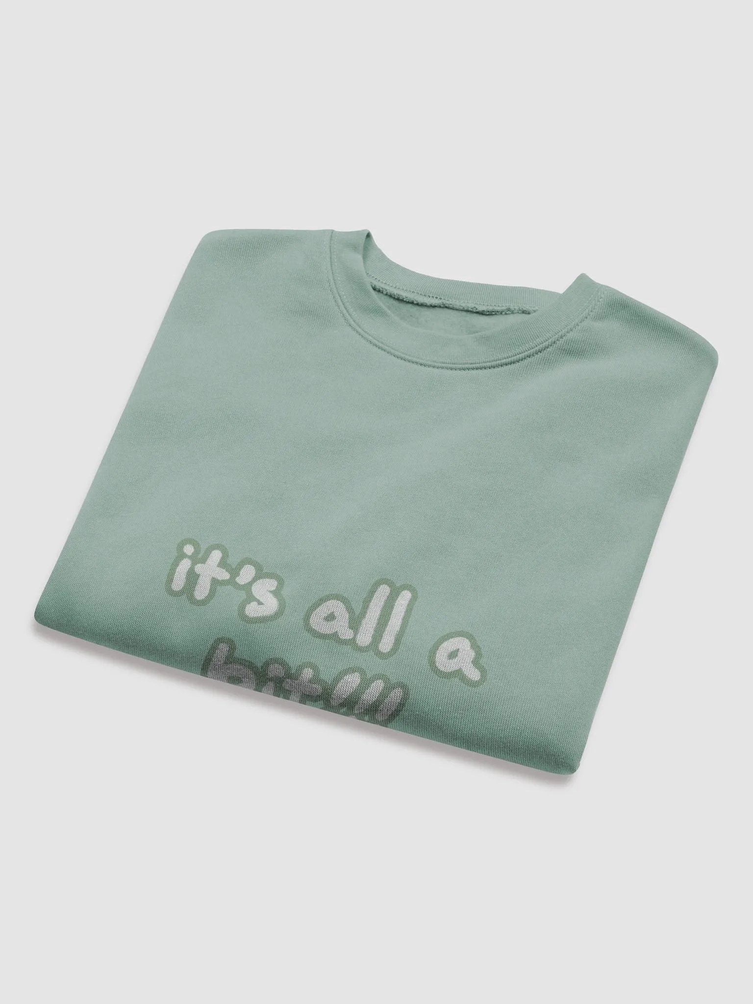 “It’s all a bit!!!” (sm. lined design, #96B697) Women's Fleece Crop Sweatshirt product image (16)