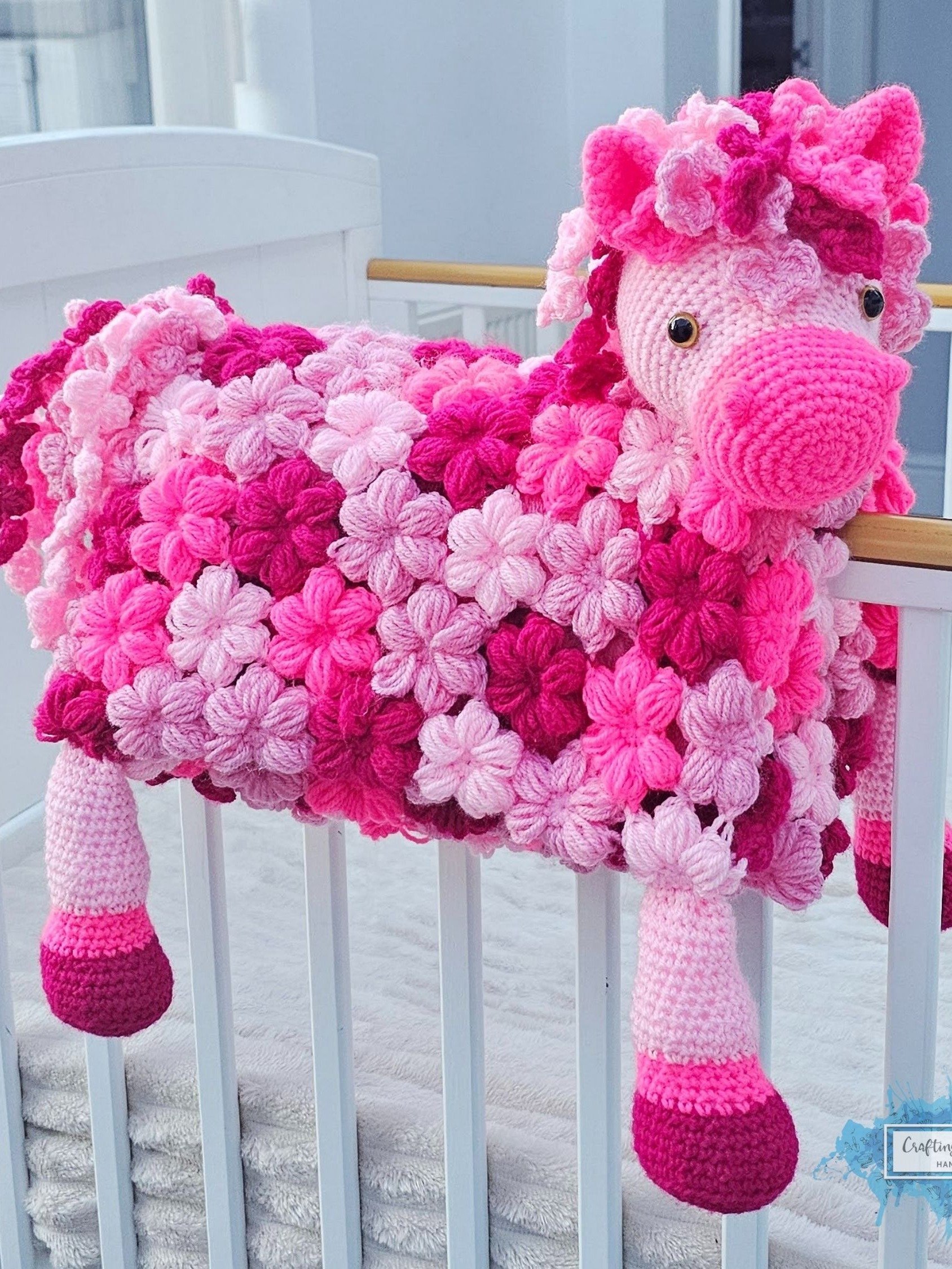 Pink Pony Baby Blanket Crochet Pattern | Folding Farm Horse Toy (PDF) product image (4)