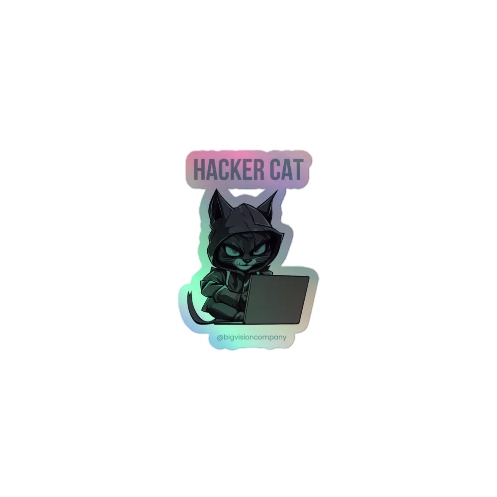 Hacker Cat Holographic Sticker Sheet product image (1)
