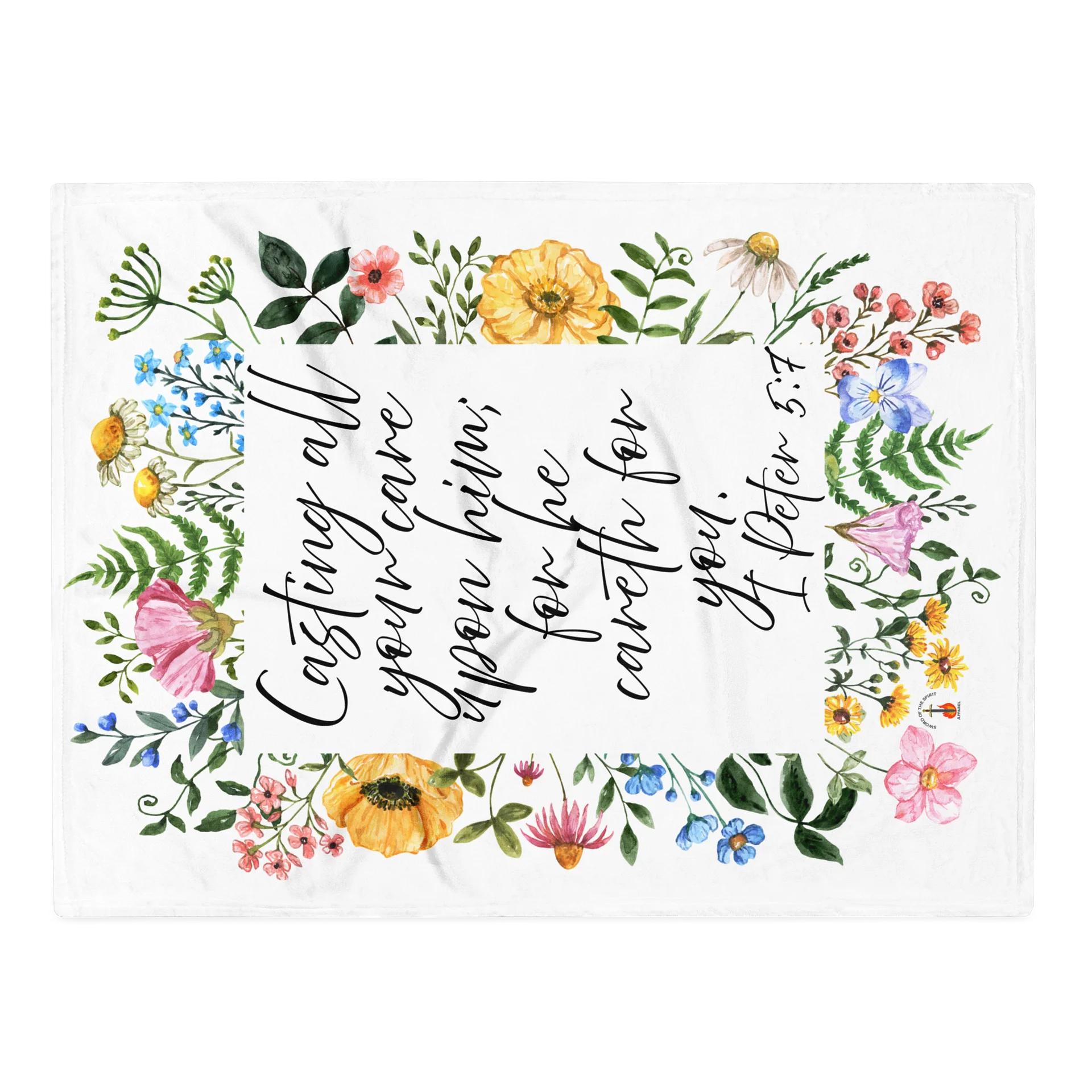 1 Peter 5:7 Throw Blanket product image (2)