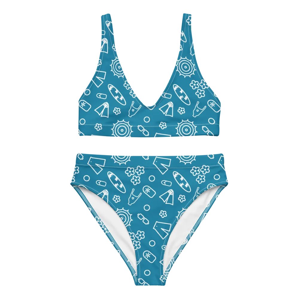 Beach Necessities Pattern High Waisted Bikini product image (4)