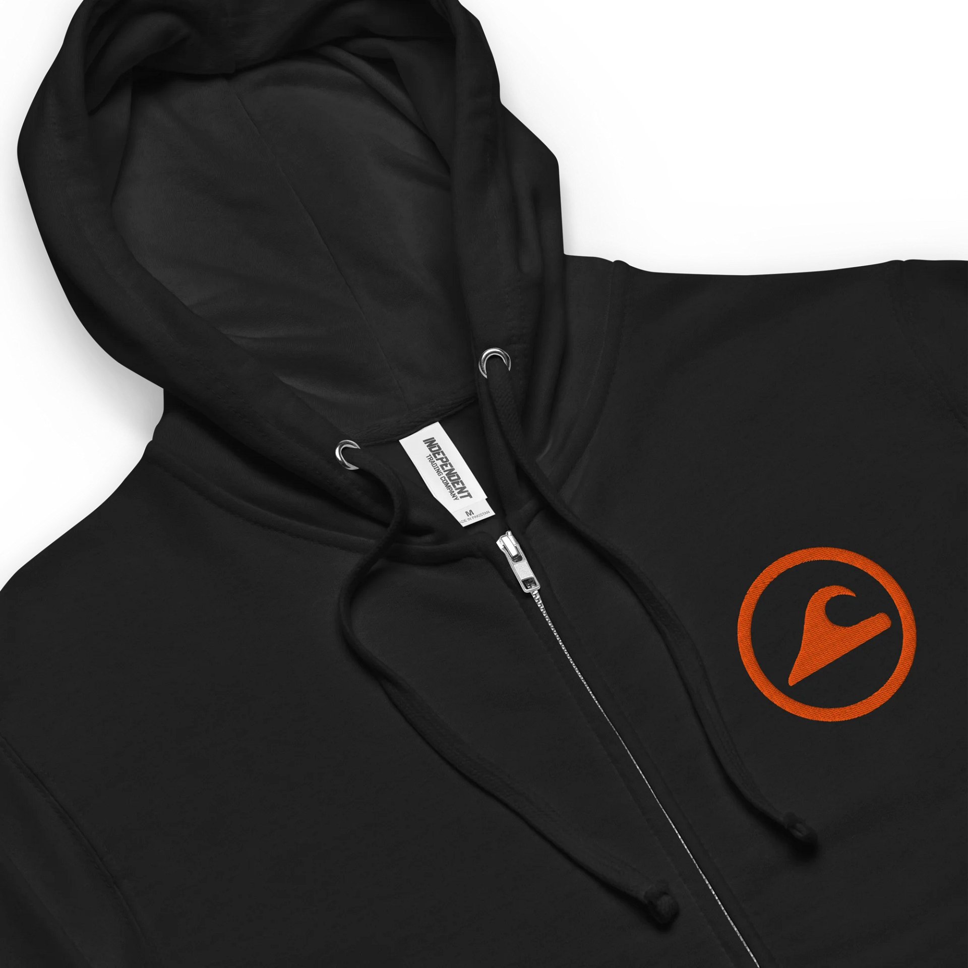Embroidered Wave Rider Fleece Zip-Up Hoodie (Citrus) product image (6)