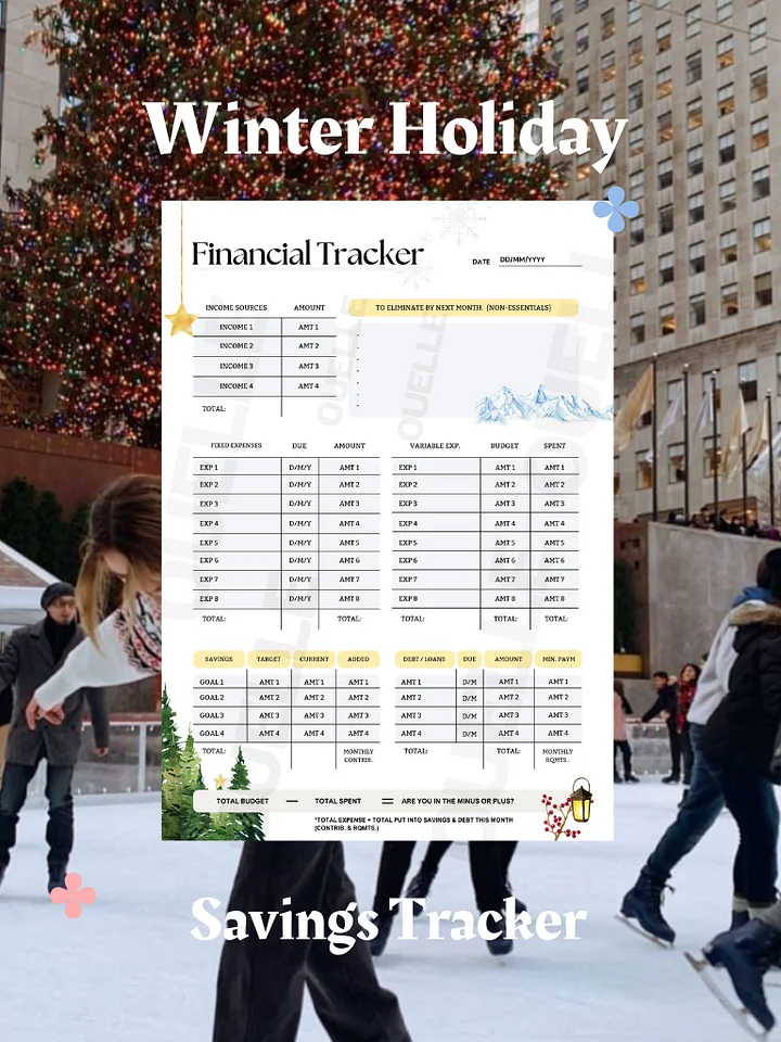 Winter Holiday: Budget Planner (PDF & Template) product image (1)