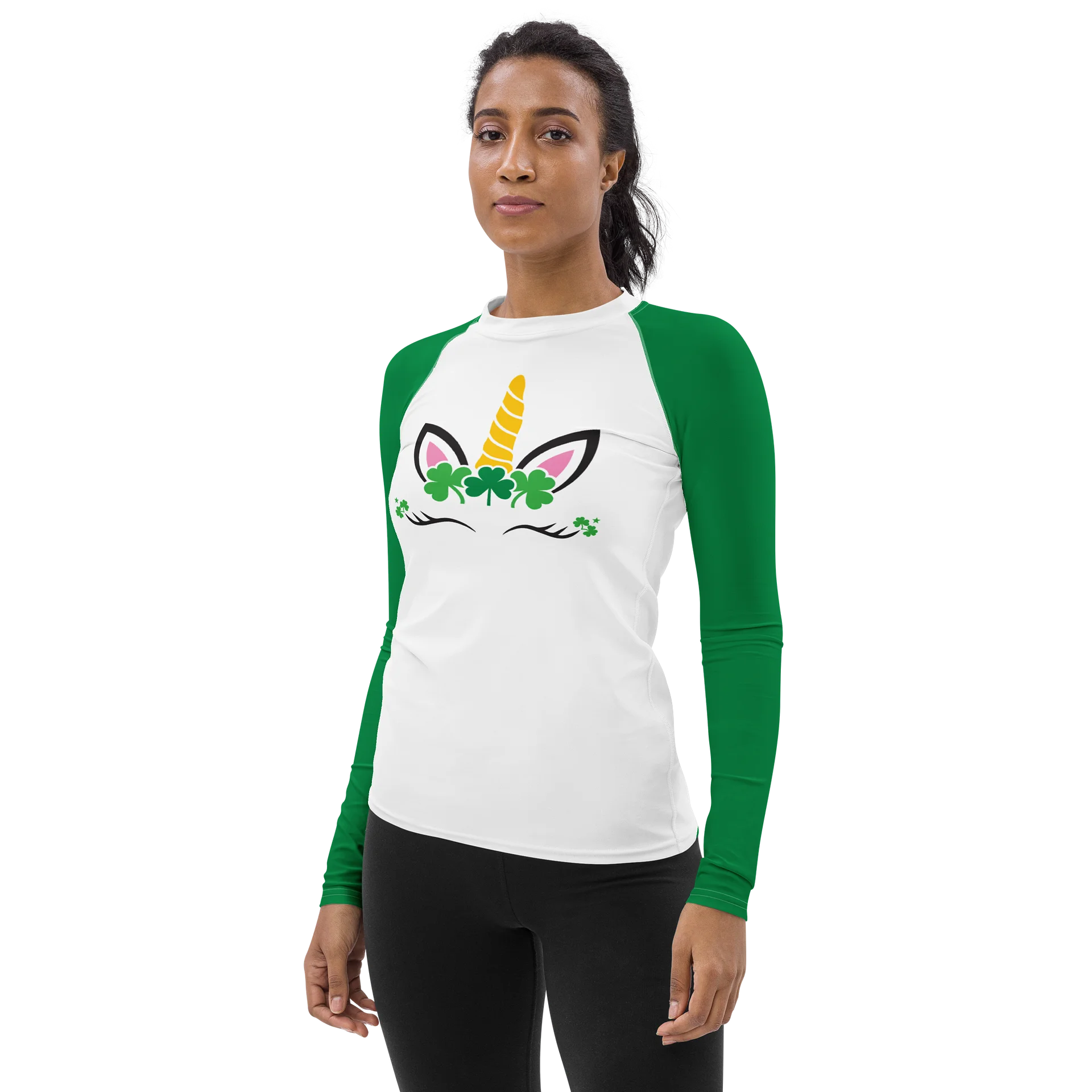 Irish Unicorn ☘️ Ladies Sea Swimming Rash Guard product image (5)