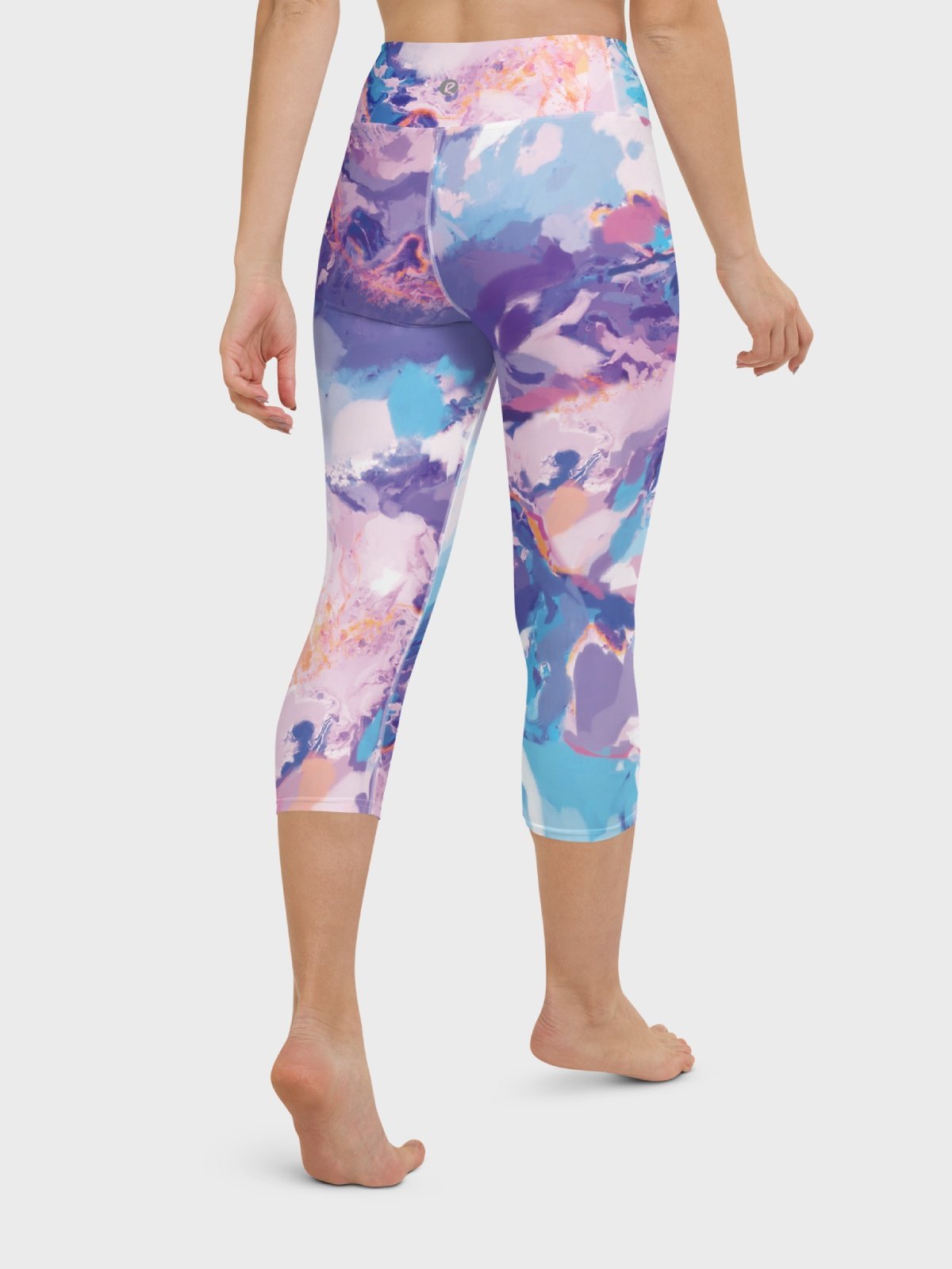 Capri Leggings "Marble Effect Pastel Blue Purple Dreamy Waves" product image (5)