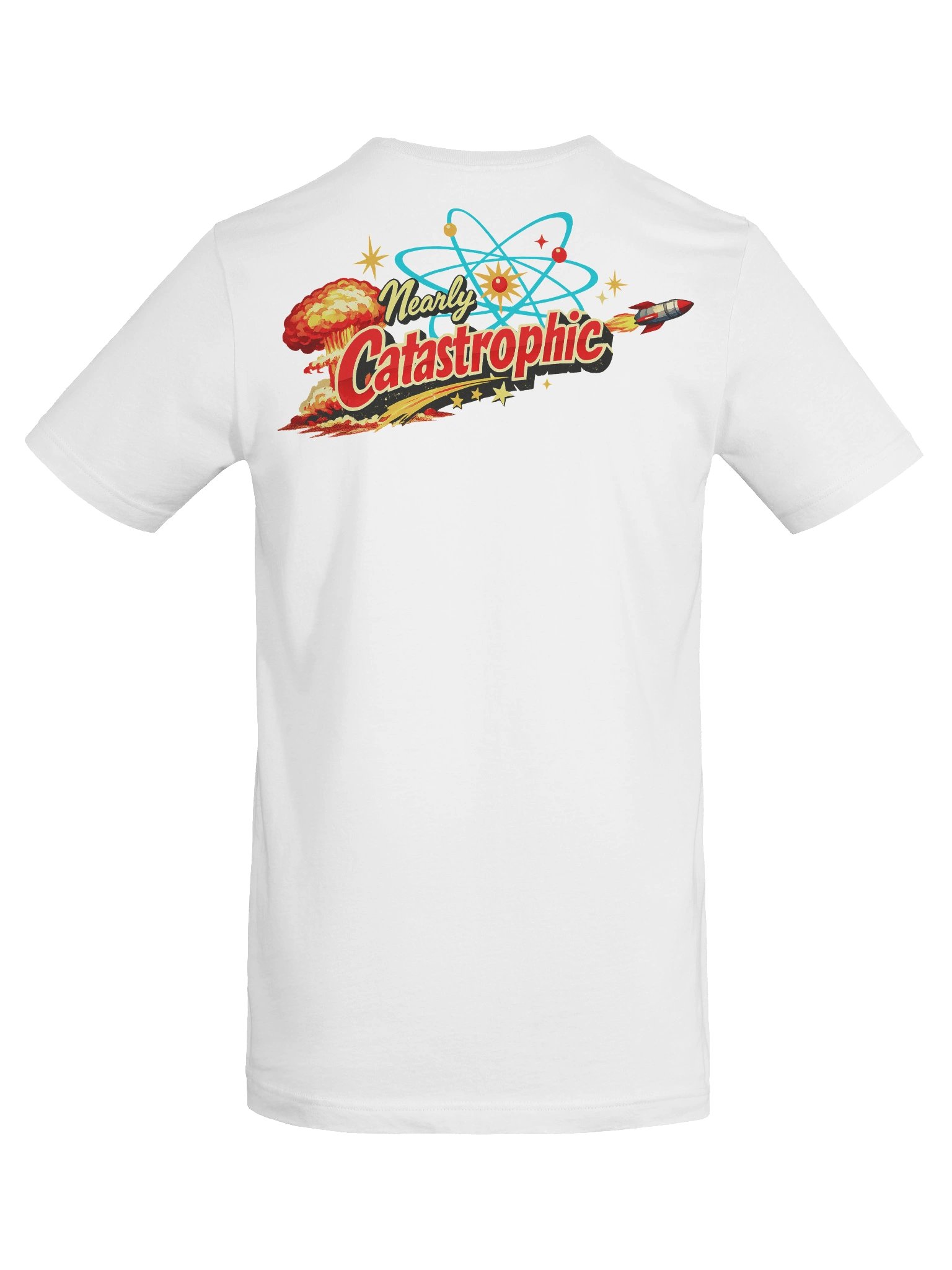 Nearly Catastrophic Atomic Era T-Shirt – Retro 1950s Sci-Fi Explosion Graphic Tee | Mid-Century Modern Vintage Style Shirt product image (37)