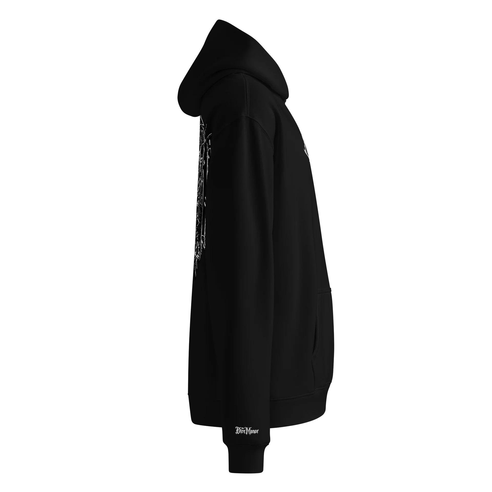 THE DIRE MANOR® FOUNDER HOUSE EMBROIDERED HOODIE — NOIR product image (4)