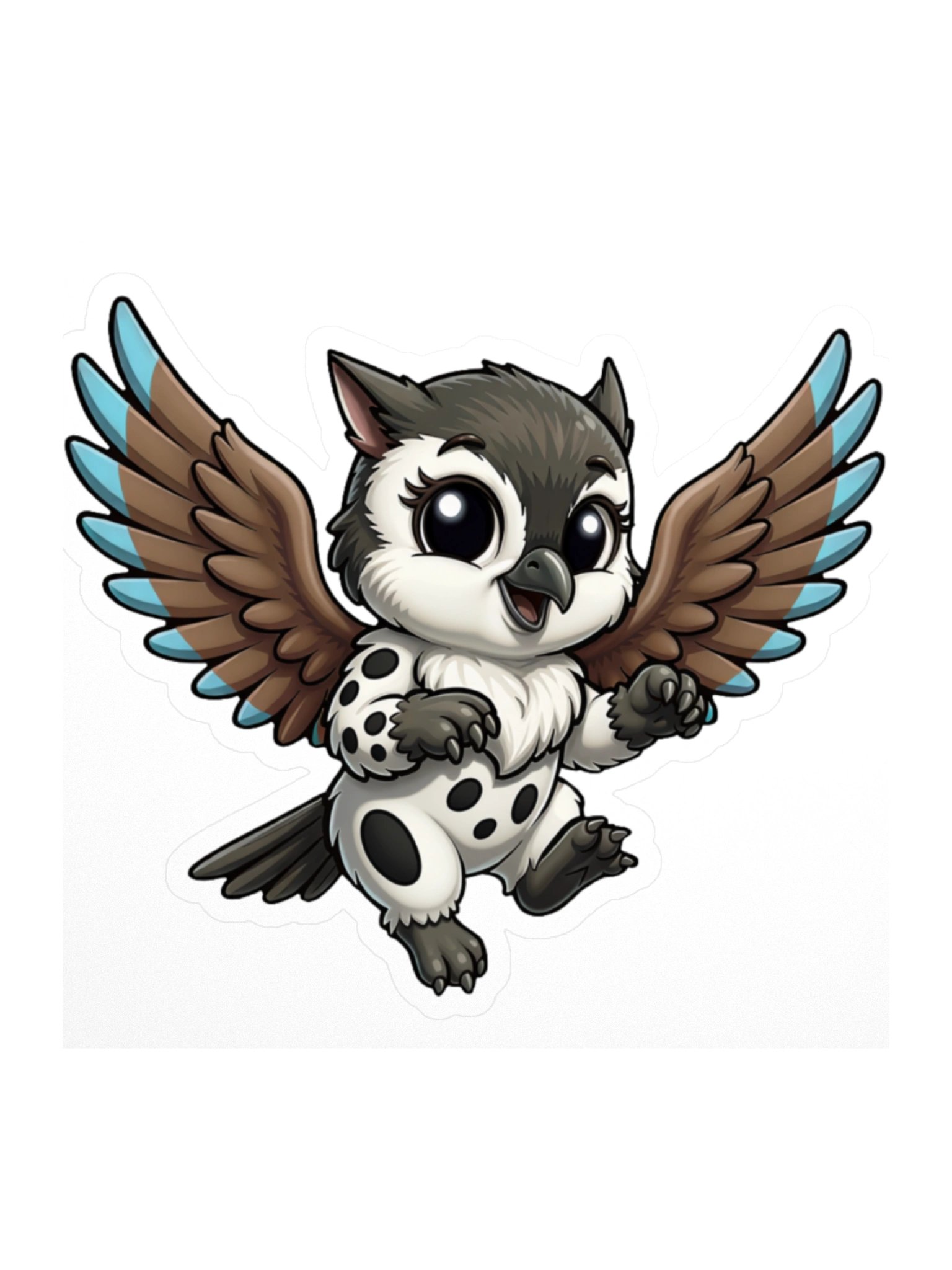 Naoise the Chickadee-Hamster Gryphon | Mythically Meabh Sticker product image (3)